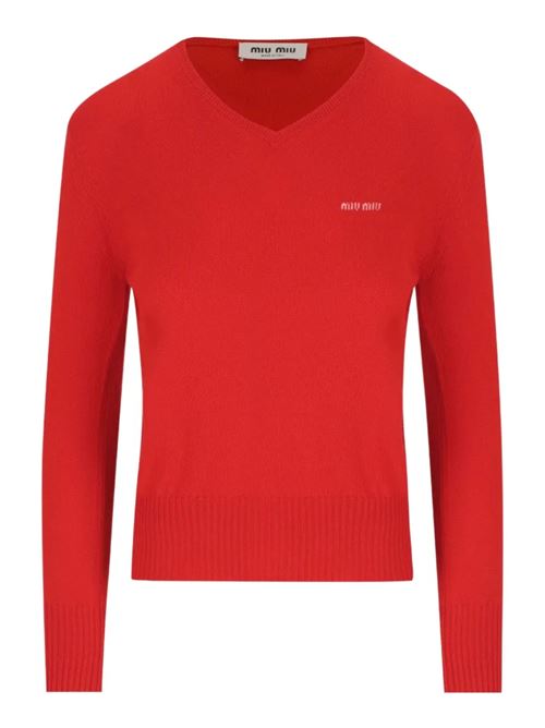 Maglia con scollo a V MIU MIU | MML07A13S1F0011